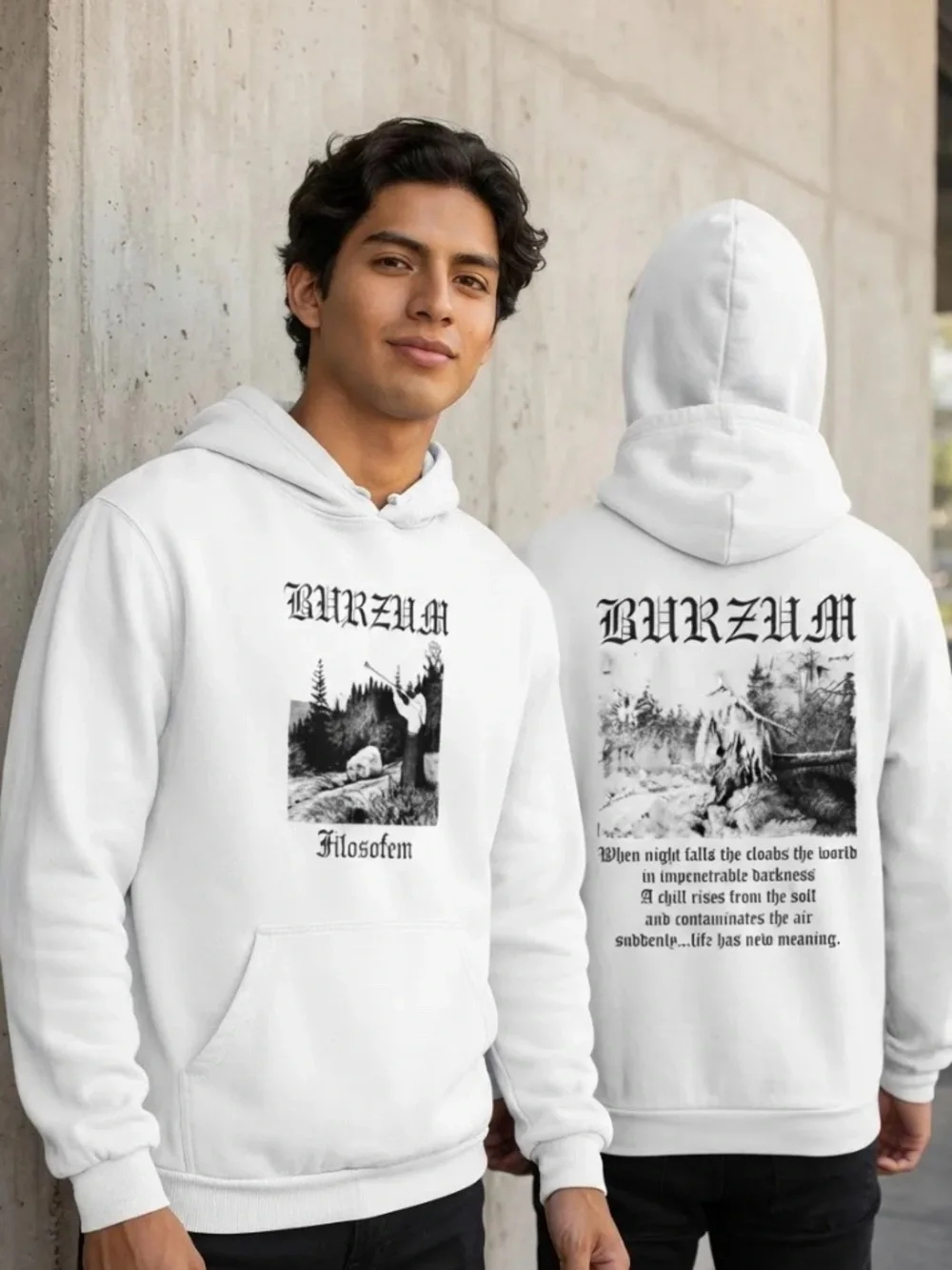 Black Metal Burzum Ambient Hoodies Cotton Streetwear Hooded Pullover Sz S-3XL